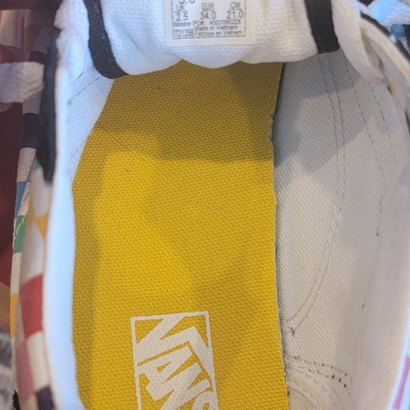 Vans kids rainbow checkerboard old skool sneakers size 3 us - Picture 4 of 6